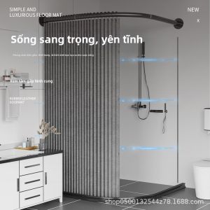ZHIZHOU | Magnetic Three-Side Installation-Free Waterproof Shower Curtain with Curved Rod