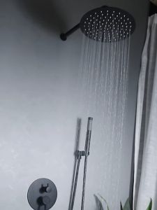 ชุดฝักบัวก๊อกน้ำผสมเรนชาวเวอร์ เคลือบสีดำ ห้องอาบน้ำ rain shower