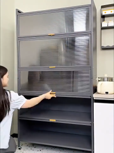 3/4/5 Layers Kitchen Cabinet Storage Organizer Rack Cabinet Carbon Steel Multi-function Rack Enclose