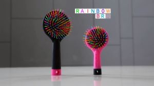 EYECANDY Rainbow Volume S Brush หวีสายรุ้ง แปรงหวีเพิ่มวอลุ่มให้กับเส้นผมไม่ทําให้ผมพันกัน มีกระจกเงาติดด้านหลัง จากเกาหลี - สีม่วง