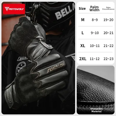 Motowolf | Windproof Touchscreen Crashproof Retro Motorcycle Gloves