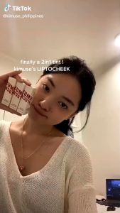 KIMUSE Cheek Blush & Lip Tint Long-Lasting and Mask-Proof Muti-Use Lip Gloss Lipstick Make Up