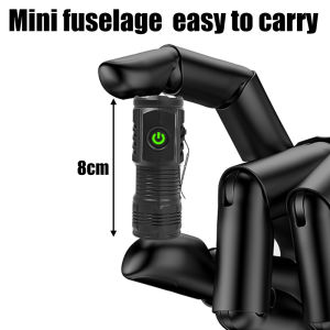 Siêu Sáng Mini Đèn pin Led có thể sạc qua USB Với Mạnh Mẽ Xách Tay Mạnh Mẽ ngoài trời đầu khò cắm trại chống nước Đèn Với Clip