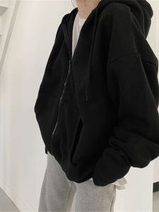 Loose Cardigan Solid Color Couple Jacket Loose Cardigan Pure Color Couple Coat