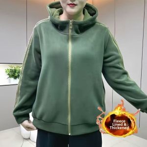 QIAOXIZI | Warm Hooded Zipper Sweatshirt Cover-up