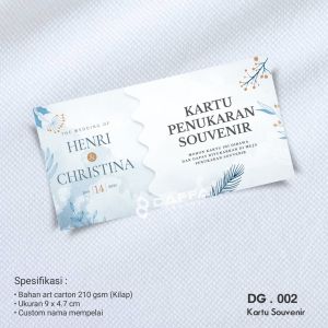 Kartu Souvenir | Kartu Ucapan Terima Kasih | Pakai Nama Mempelai