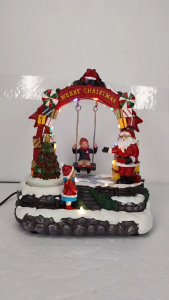 FC611 Santa Christmas Swing Merry Christmas Figure Decor