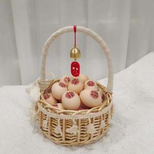 Modern Simplicity Wicker Handheld Eggfruit Basket Gift for Sister in Law Postpartum Women Fruit Basket Basket Weaving Home Decor