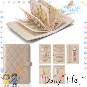 Jewelry Storage Book With 5 Velvet Jewelry Case Portable Travel Jewelry Organizer Book /Pouch/Ring/Necklace