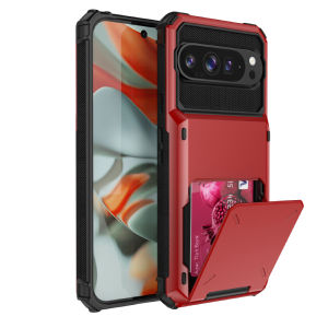 180 ° Flip Wallet Card Slot Hard PC+Soft TPU Shockproof Solid Color Phone Case For Google Pixel 9 9A Pro XL Bumper Back Cover