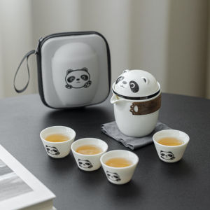 Bộ Trà Di Động Bằng Gốm Sứ Hình Mèo May Mắn Của Panda Dành Cho Du Lịch Và Cắm Trại Bộ Bốn Tách Trà Nhỏ Gọn Cho Các Buổi Tiệc Ngoài Trời