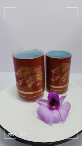 [ Woosilver ] Bộ Ly Gốm Sứ Secondhand – Họa Tiết Heo Vàng Phát Tài – BGS79