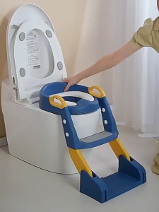 doudou ที่นั่งชักโครกแบบขั้นบันได พับได้ เบาะนั่งนุ่มวัสดุ PVC ประหยัดพื้นที่ ป้องกันปัสสาวะกระเด็น ปลูกฝังนิสัยที่ดี