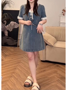 Summer Popular Hot-Selling Product Fashion Thin Denim Skirt for Women Plus Size Slightly Oversized Girls Slim Fit Slimming Fancy Length Dress