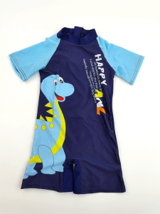 LJMOFA Kids One-Piece Swimsuit for Boy 3-12 Yrs Dinosaur Shark Quick-Dry Boys Swimwear