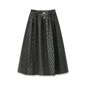 Vintage Patterned Flared Maxi Dress