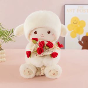CONUSEA | Kawaii Rose Lamb Plush Toy Plushie Pillow Cushion Soft Toys for Girl Children Kid Birthday Gifts Stuffed Animals Room Decor Girl