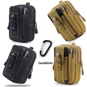 Mens Tactical Waist Bag Waterproof Wear-Resistant Mobile Phone Wallet Vertical Belt-On Bag Multi-Functional Outdoor Sport