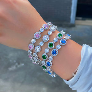 Sequito phong cách trung quốc mạ bạc đồ trang sức pave thiết lập vòng nhiều màu aaaaa đá cubic zirconia món quà đính hôn b396