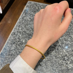 Exquisite Solid Gold Bracelet Womens Vintage Sand Gold Ring Simple Versatile Simulated Jewelry Fashionable Accessory