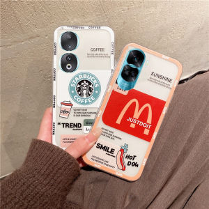 Casing Honor90 Honor 70 90 Lite X8A X9a X8a X7a X9 X8 X7 X6 X5 4G 5G Phone Case Hot New Design Popular Cartoon Starbucks Macdonald Transparent Silicone Soft Cover 2023