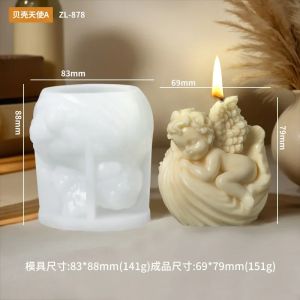 Rose Angel Candle Silicone Mold 3D Baby Angel Portrait Craft Sculpture Plaster Cement Clay Resin Mould DIY Handmade Soap Making