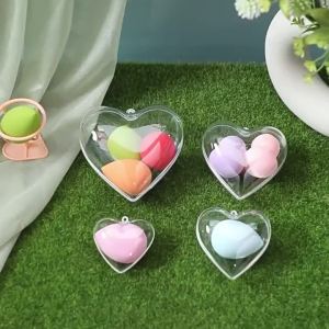 10pcs Clear Plastic Heart Ornaments Balls Christmas Ornament Fillable Balls for DIY Crafts Christmas Tree Decorations