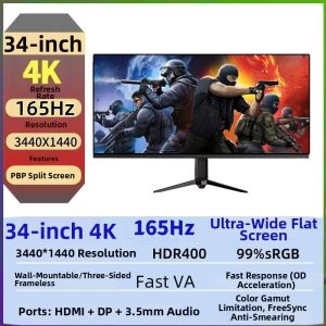 34 Inch 4K Curved Monitor for Esports IPS Display