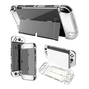 Dockable Clear Armor Case Protective Cover For NS Oled Flash Hard Shell For Nintendo Switch Oled Transparent Shockproof & Durable For Nintendo Switch Oled Gamers Perfect Gift for Gamers