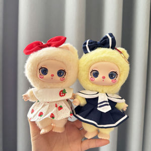 16cm Lila LUKY CAT Plush Doll Skirt & Baby Doll Clothing Set