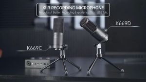 FIFINE K669D XLR Dynamic Microphone Vocal Podcast Microphone with Cardioid Pattern Studio Metal Mic
