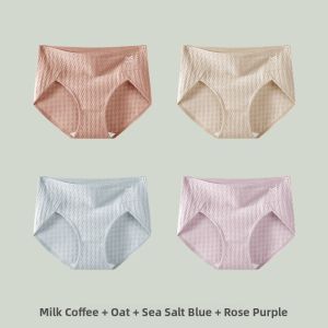 Miiow | Antibacterial Pure Cotton Womens Underwear High Slit Extended Crotch Comfortable Briefs Mid Waist Seamless Triangle Shorts