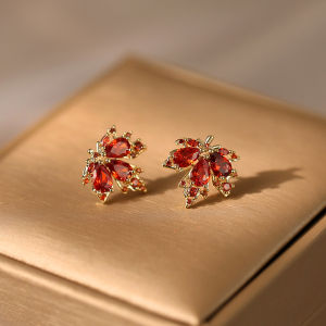 Bông tai lá phong đỏ cho phụ nữ