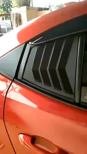 Toyota Vios 2019-2022 Black Rear Side Louver Cover Window Triangle Mirror Cover Protector (Black Painted)