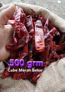 Cabe Merah Besar Kering 500grm (tidak pedas) kualitas bagus Cabai Rempah
