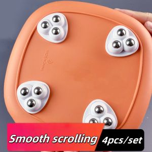 4Pcs/set Self Adhesive Mute Ball Pulley Universal Wheel Load 300Kg 360° Rotation Furniture Casters Wheels Stainless Steel Wheel