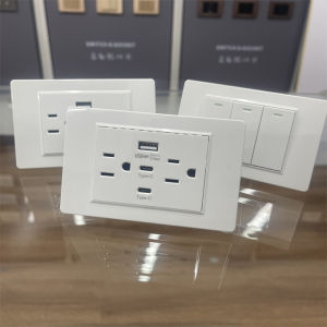 Tổng Đài Điện Mỹ 15A118 Màu Trắng 110v Có USB Bảng Điều Khiển Đa Năng Sáu Lỗ Theo Tiêu Chuẩn Mỹ