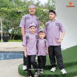 Baju Koko Anak Laki Laki Set Koko Anak Lengan Pendek Baju Muslim Anak Laki Laki Bahan Toyobo Fodu Import Model Terbaru Kekinian Size kemeja Anak - Remaja Orizano Set Koko Anak Ehsan