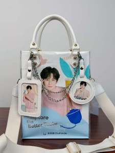 กระเป๋าถือ PVC ใส DIY กระเป๋าถือรูปทรงถัง ผ้าใบ วัสดุอื่นๆ กระเป๋าถือ PU สำหรับผู้หญิง ฤดูใบไม้ร่วง 2024