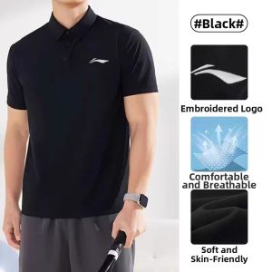 Li-Ning | Moisture Wicking Polo Shirt Shortsleeve Moisture Wicking Sports Pants