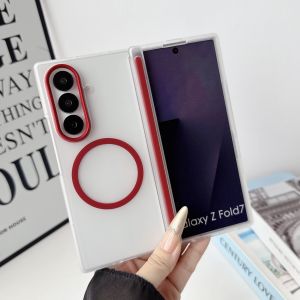 szhaiyu | Front Matte Frame Phone Case For Samsung Galaxy Z Fold 7 6 5 8 Ultra With Hinge Protection Bumper For Magsafe Magnetic Cover