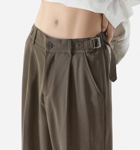 Italian Naples Suit Pants Draping Effect Fancy Suit Pants Handsome Stylish Loose Straight-leg Casual Pants