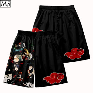Naruto Collaboration Short Shorts Casual Beach Vacation Five Inches Loose Fit Polyester Fiber Digital Printing mid Waist