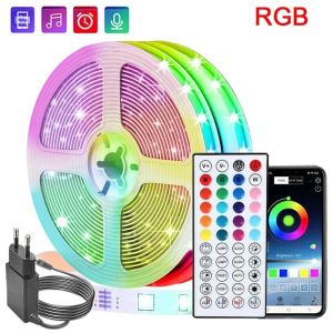 Đèn LED Dải RGB Đồng Bộ Nhạc 10m/20m/30m Dải Đèn Mềm Dẻo Trang Trí Phòng Ngủ Đèn Nền TV Thiết Bị Thông Minh SMD5050 Chống Nước