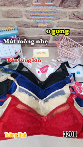 Áo Lót Nữ Thái Lan ONONO TB3200 Không Gọng Không Mút Phối Ren 2 Móc Cài