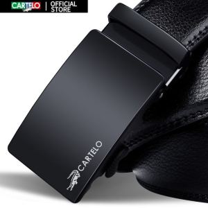 CARTELO เข็มขัดหนังผู้ชายหนังแท้หัวเข็มขัดอัตโนมัติชายหนุ่ม 2025 ใหม่ผู้ชายหนังวัวกางเกงเข็มขัด