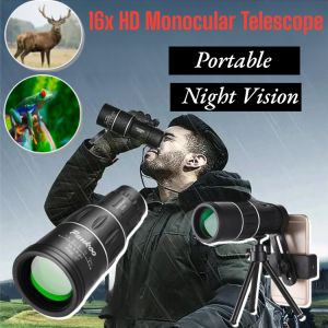 16x Hd Monocular Telescope Long Range Waterproof Portable For Travel Mountaineering Birdwatching Outdoor Activities