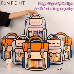 FUN POINT 10PCS Cute candy bag birthday giveaways backpack snack bag holiday bag loot bag cartoon children gift bag