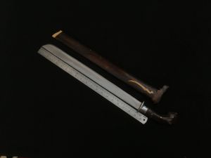 Golok kebun baja per fulltang Duralium kayu aren Panjang Bil4h 48 cm Panjang total 67 cm