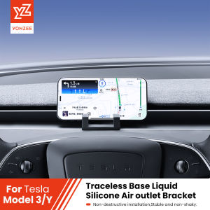 YZ For Tesla Model 3 Y Highland Juniper Car Phone Holder Air Vent Clip Mobile Cell Phone Stand In Car Liquid Silicone Air Outle